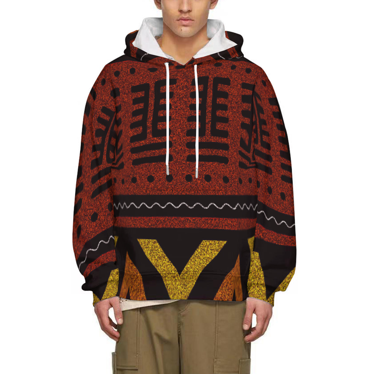 AGBEN RED Polyester Hoodie